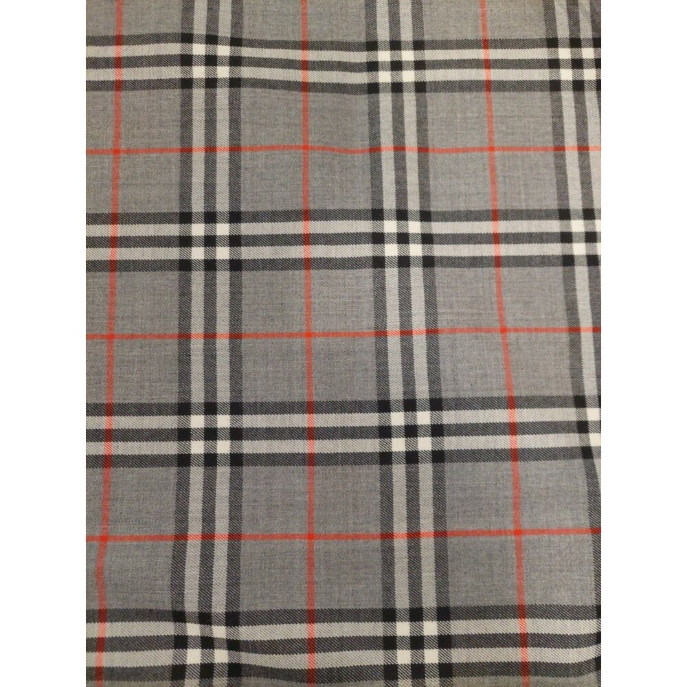 Fine Worsted Suiting Fabric Gray Nova Check Tartan W62"x78" Huddersfield England